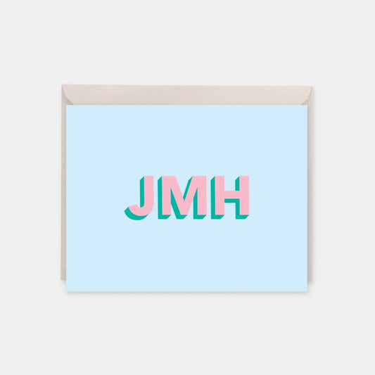 Monogram Note Cards with 3D Type III