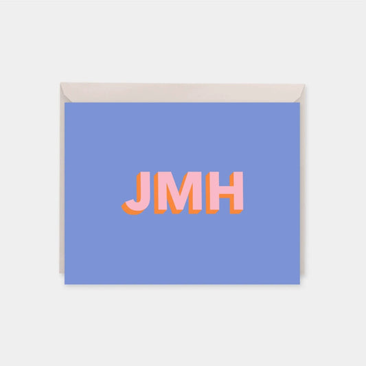 Monogram Note Cards with 3D Type