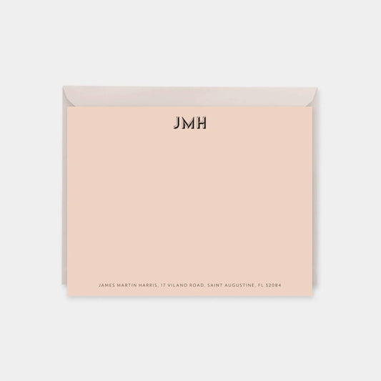 Monogram Note Cards with Beveled Type III