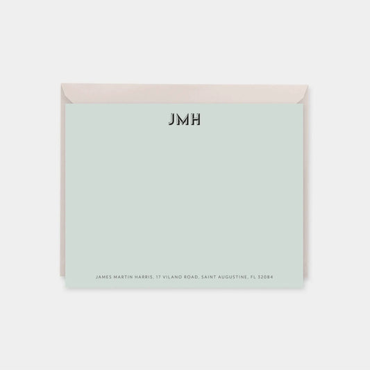 Monogram Note Cards with Beveled Type VI
