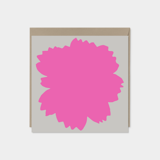 Pink Flower Silhouette Card
