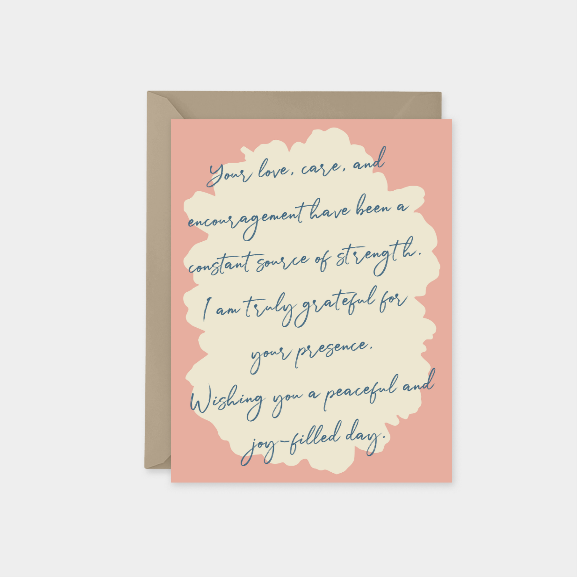 Dusty Rose Flower Silhouette Card with