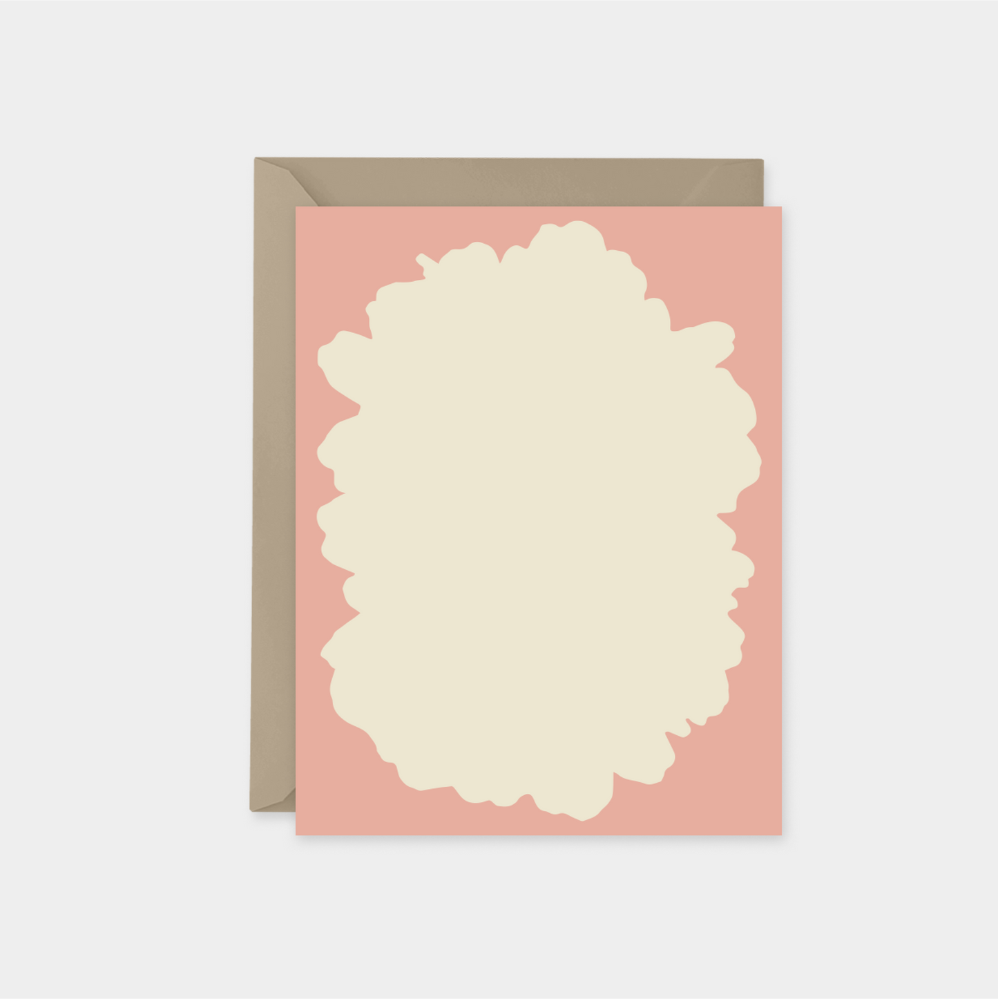 Dusty Rose Flower Silhouette Card with