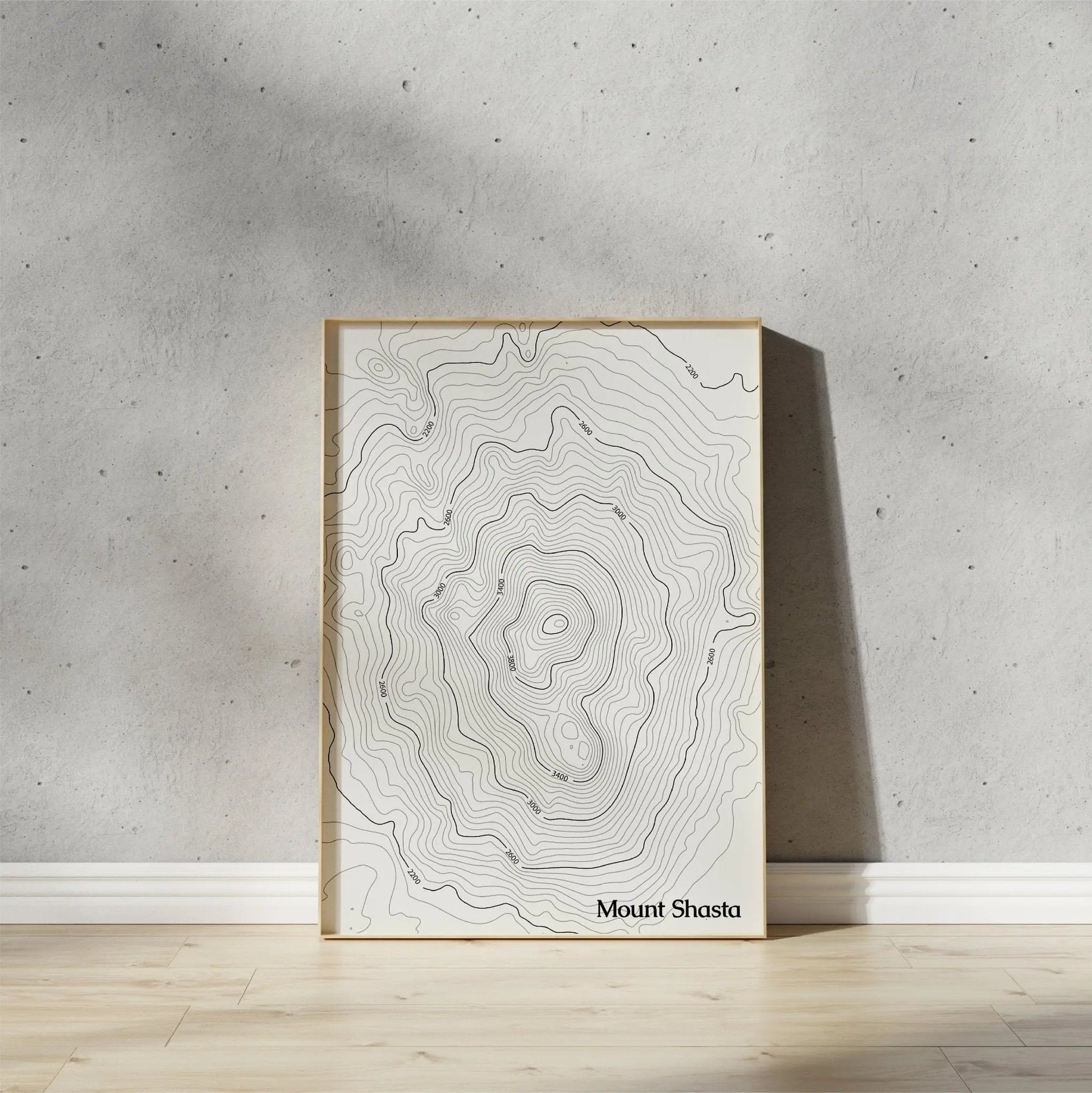 Mount Shasta Topographic Map Wall Art Kit