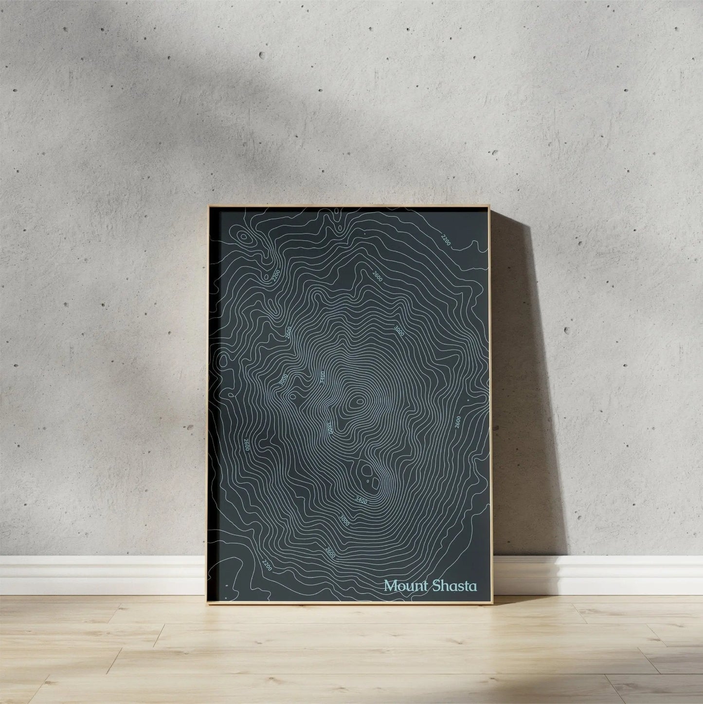 Mount Shasta Topographic Map Wall Art Kit