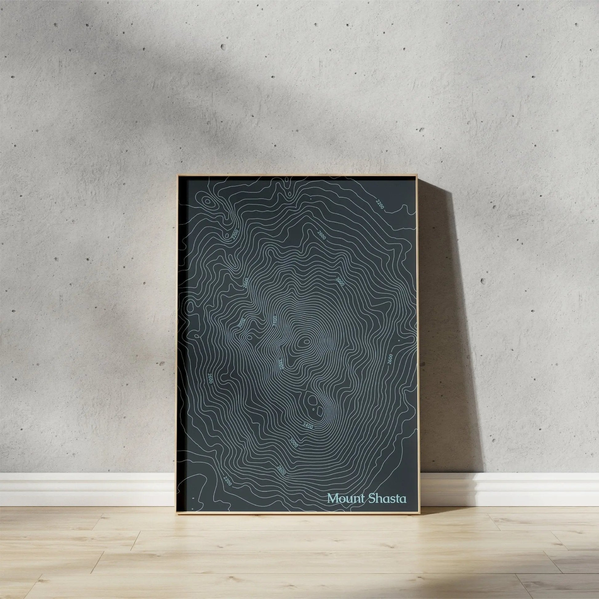 Mount Shasta Topographic Map Wall Art Kit