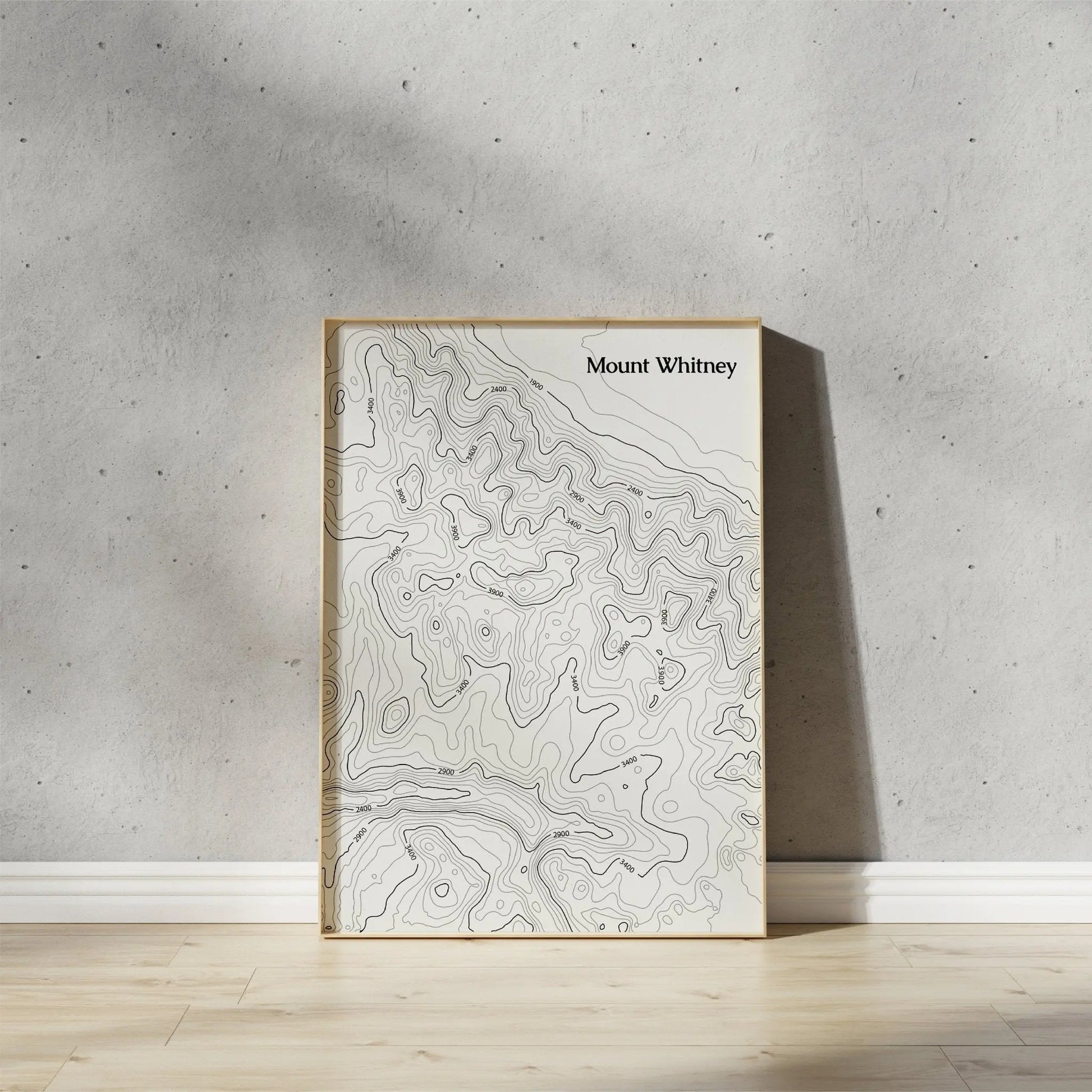 Mount Whitney Topographic Map Wall Art Kit