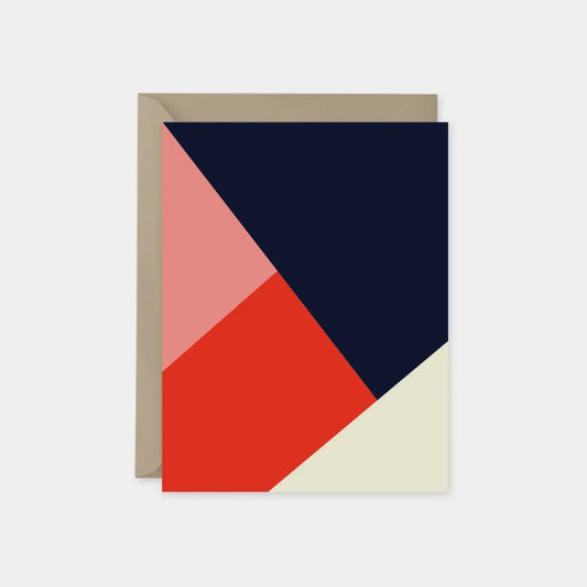 Navy & Cream Color Block Card