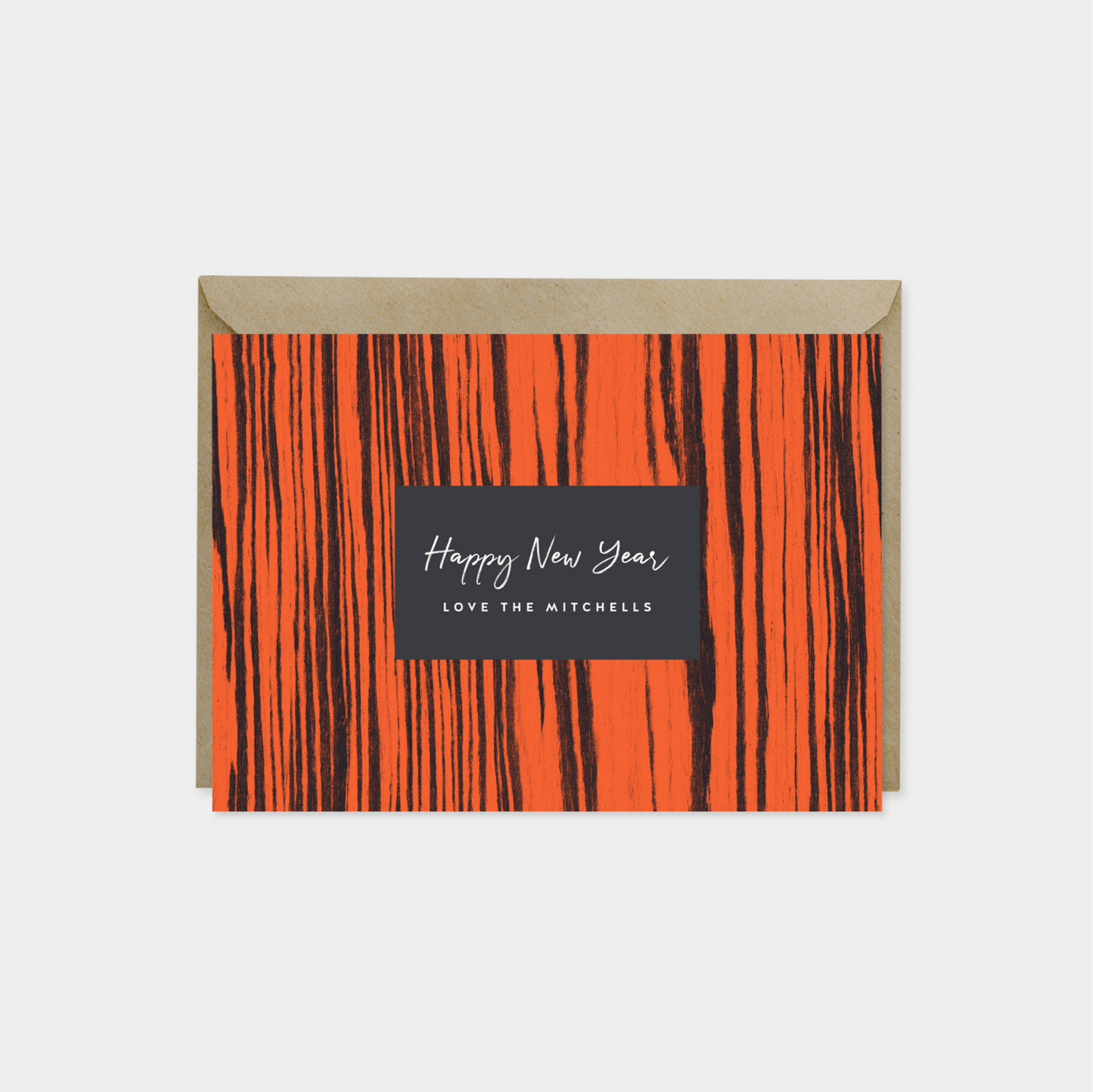 New Year's Message Wood Texture Card V