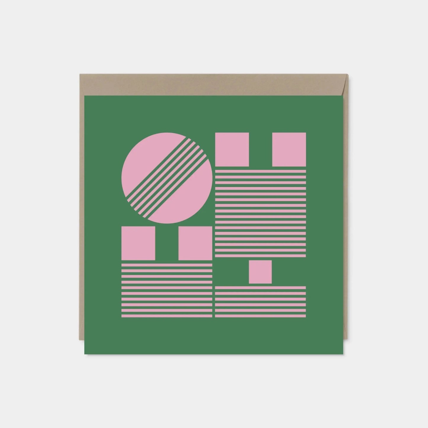 Oh Hi! Modern Geo Typography Card, Green