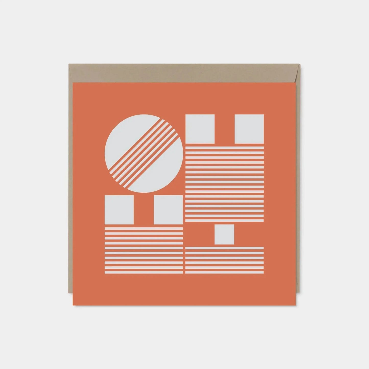 Oh Hi! Modern Geo Typography Card, Ivory