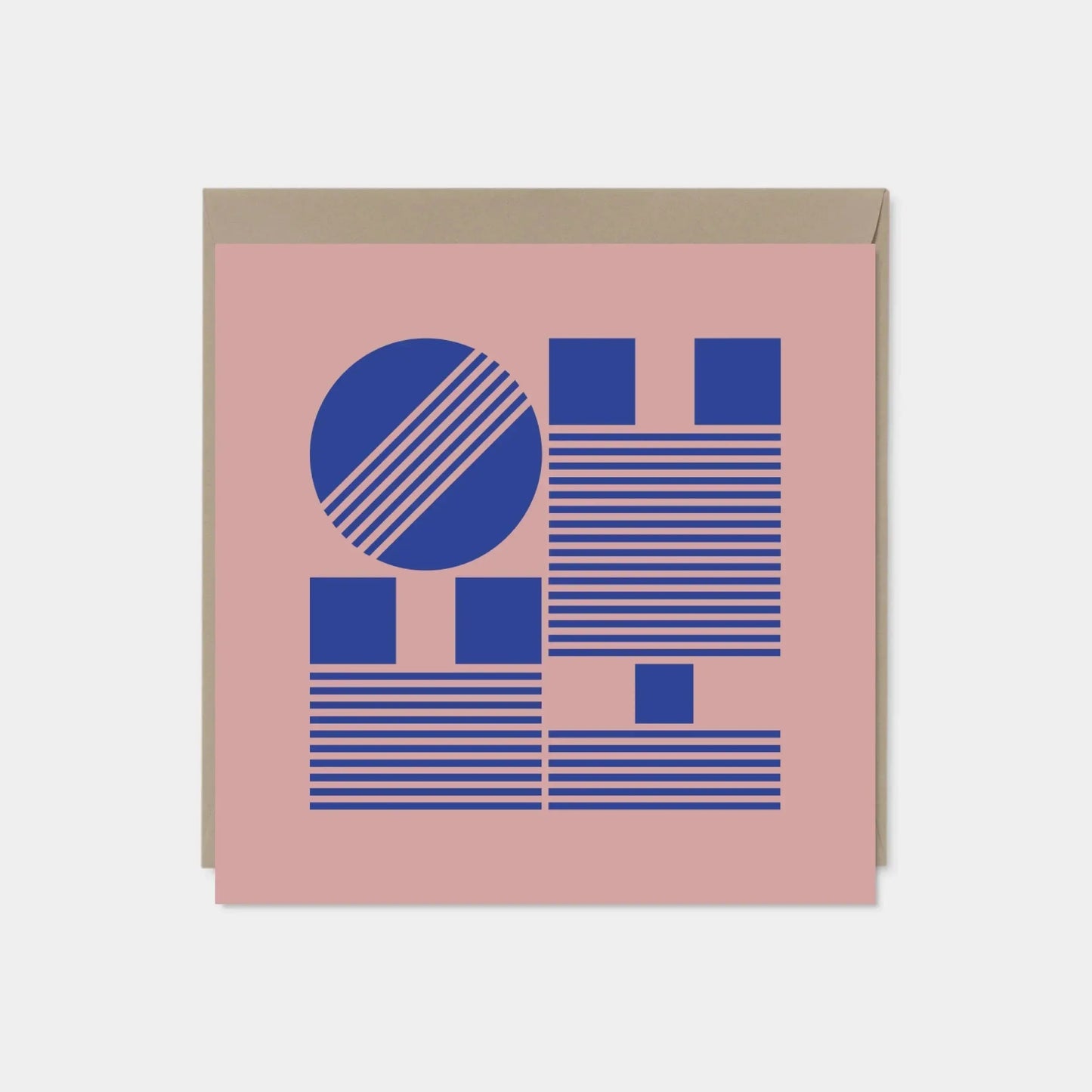 Oh Hi! Modern Geo Typography Card, Pink