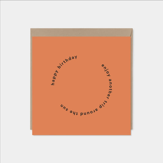 Orange "Another Trip Around the Sun" Birthday Card