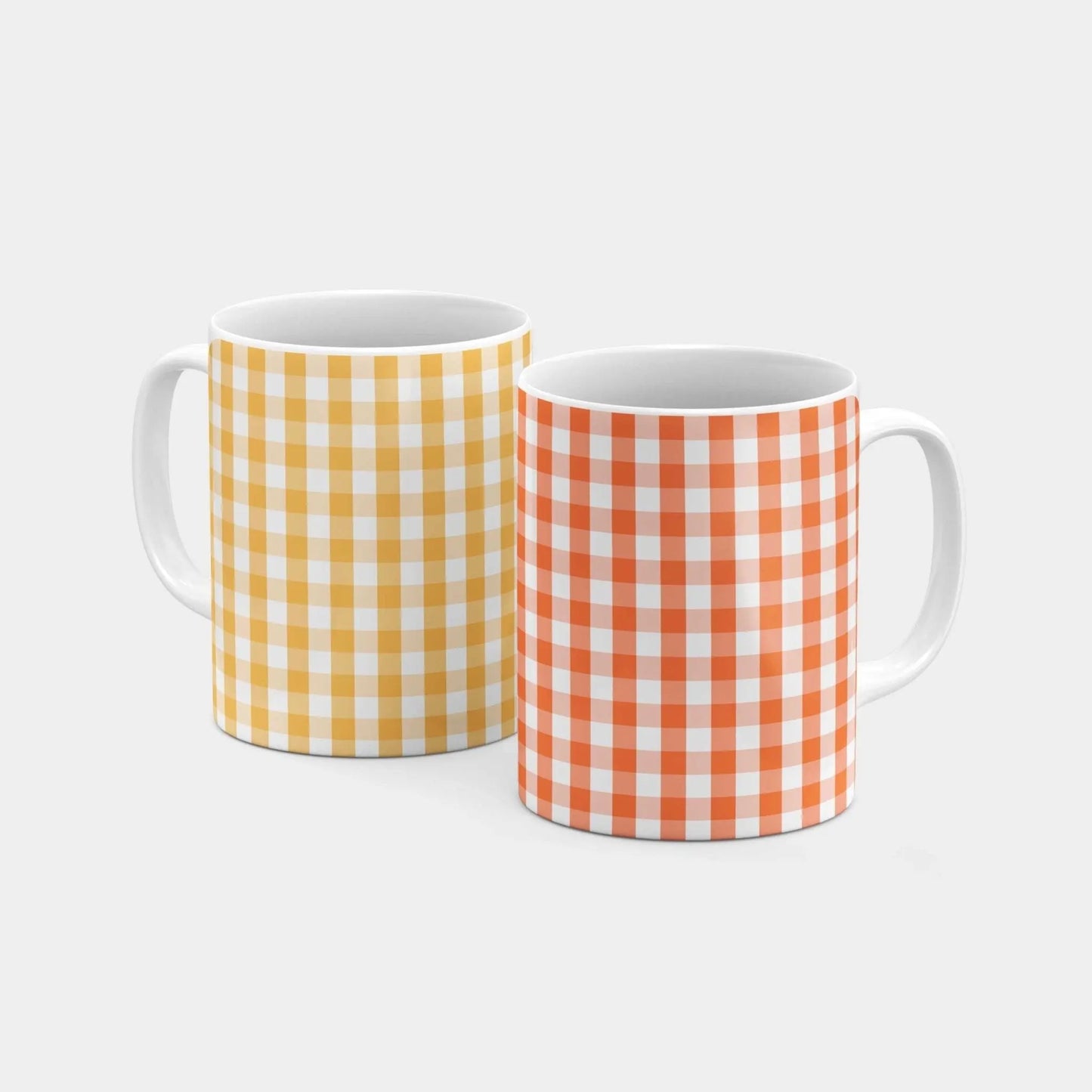 Orange Gingham Mug