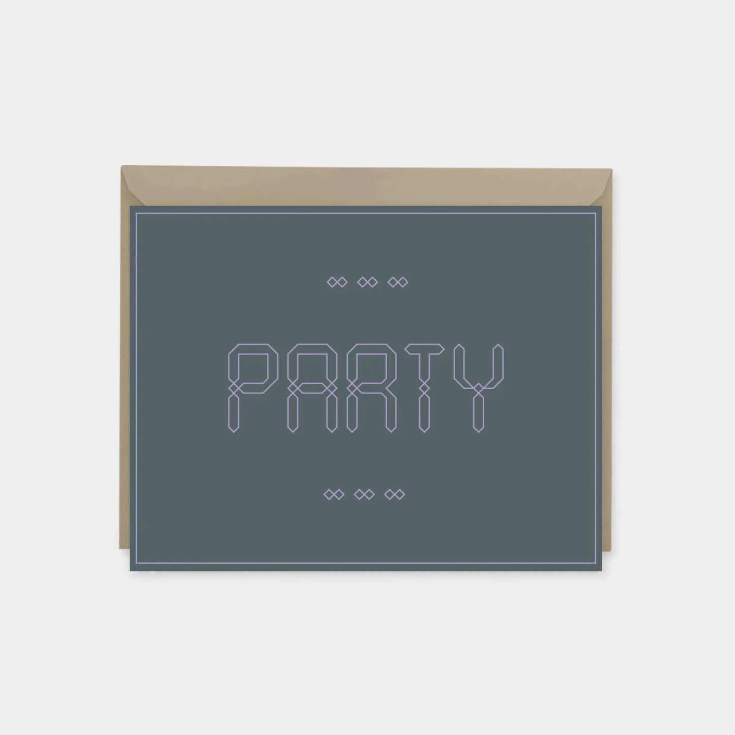 "Party" Maroque Invitation Card III, Periwinkle