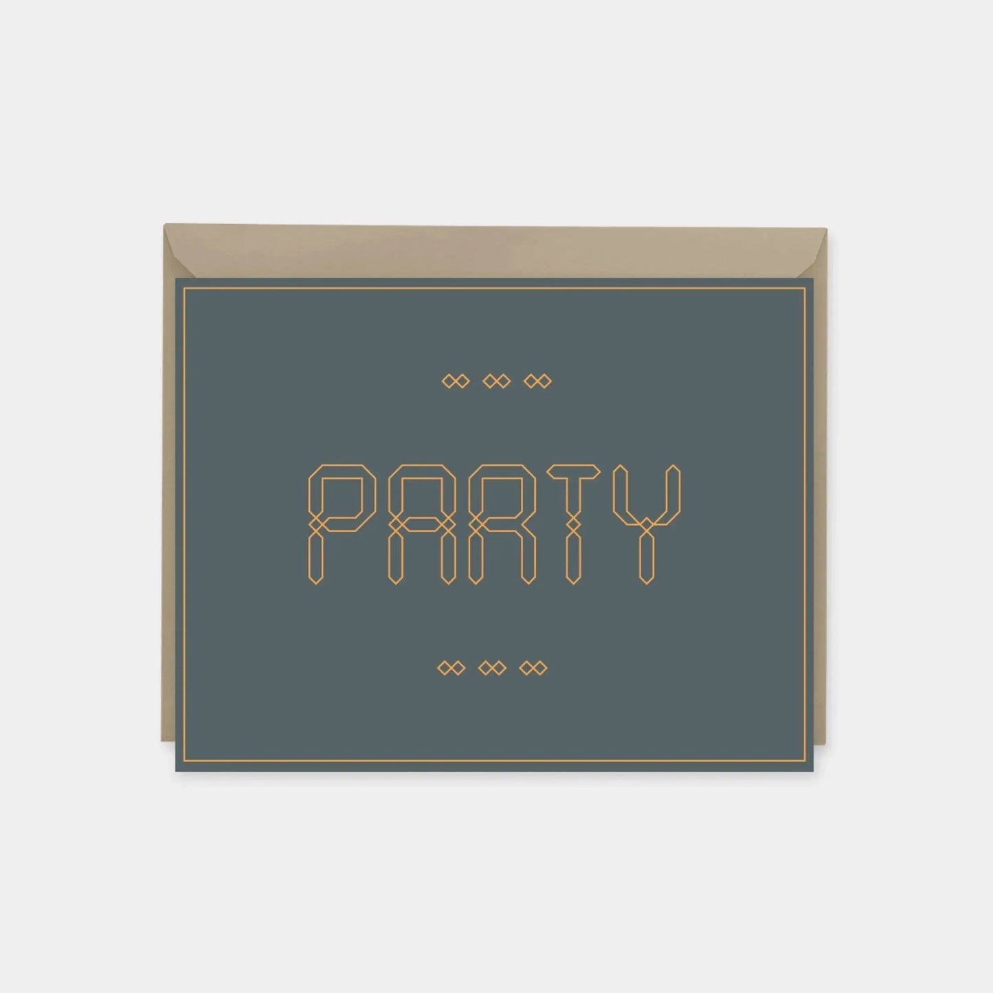 "Party" Maroque Invitation Card IV, Orange