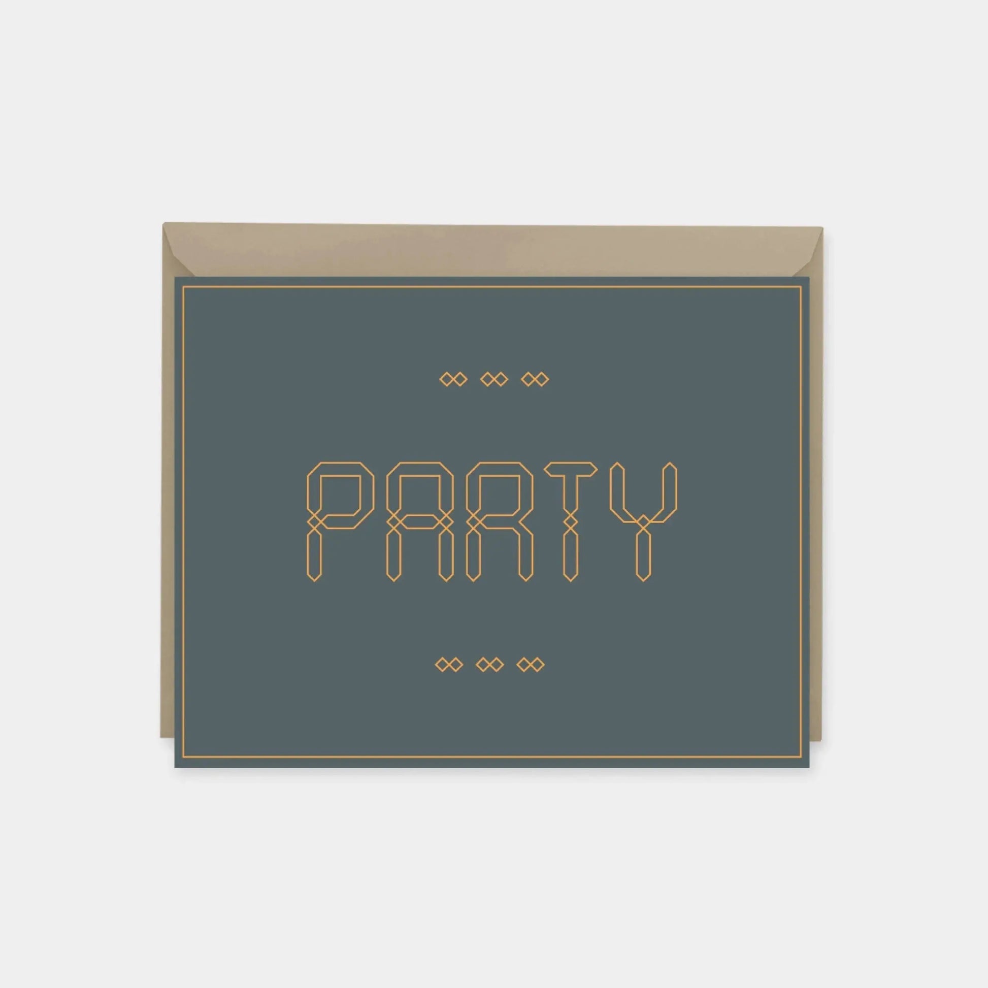 "Party" Maroque Invitation Card IV, Orange