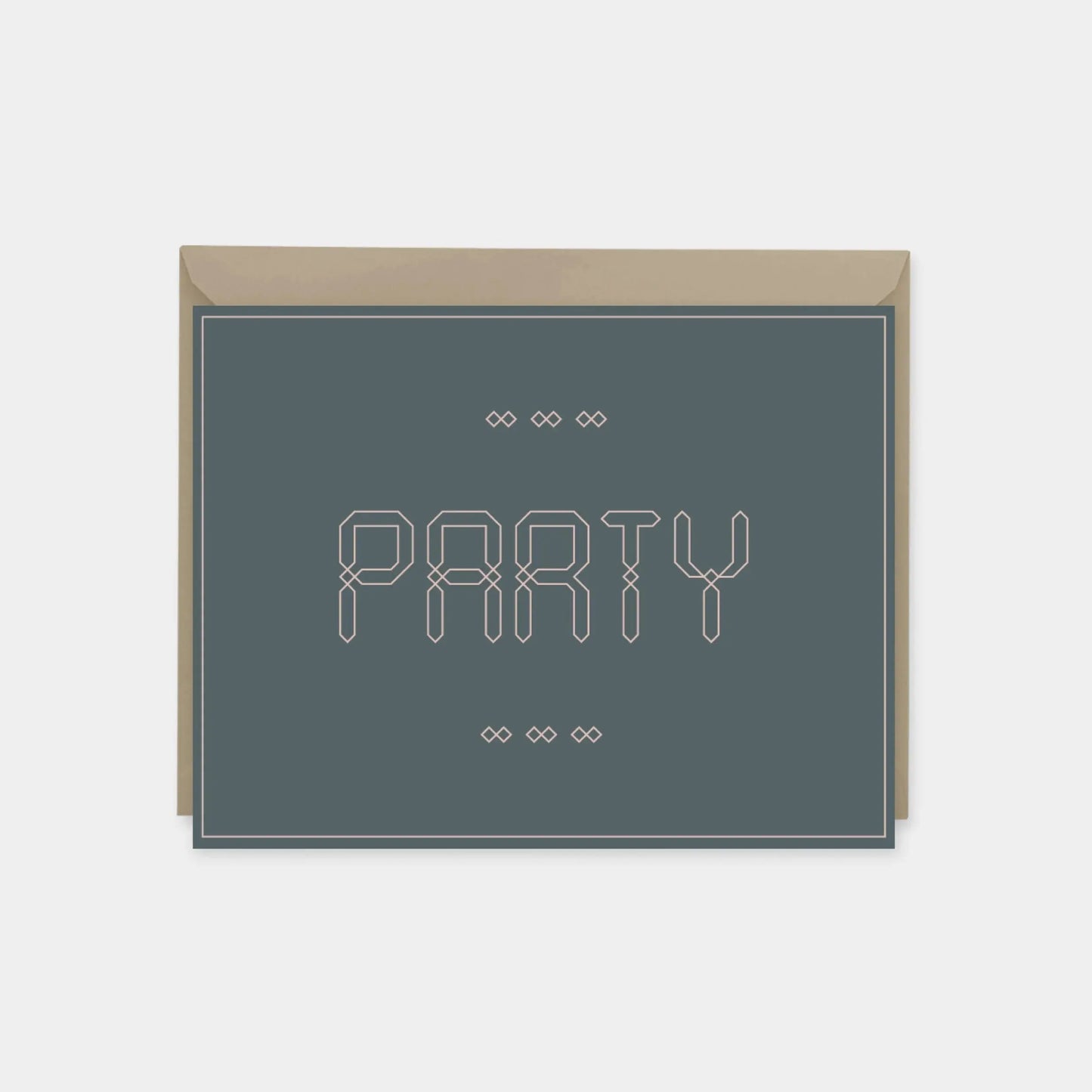 "Party" Maroque Invitation Card, Pink