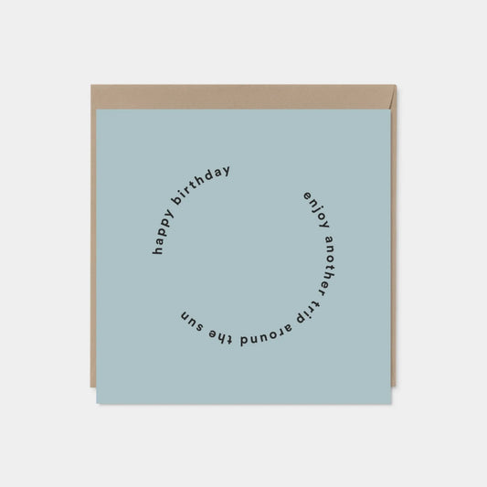Pastel Blue "Another Trip Around the Sun" Birthday Card