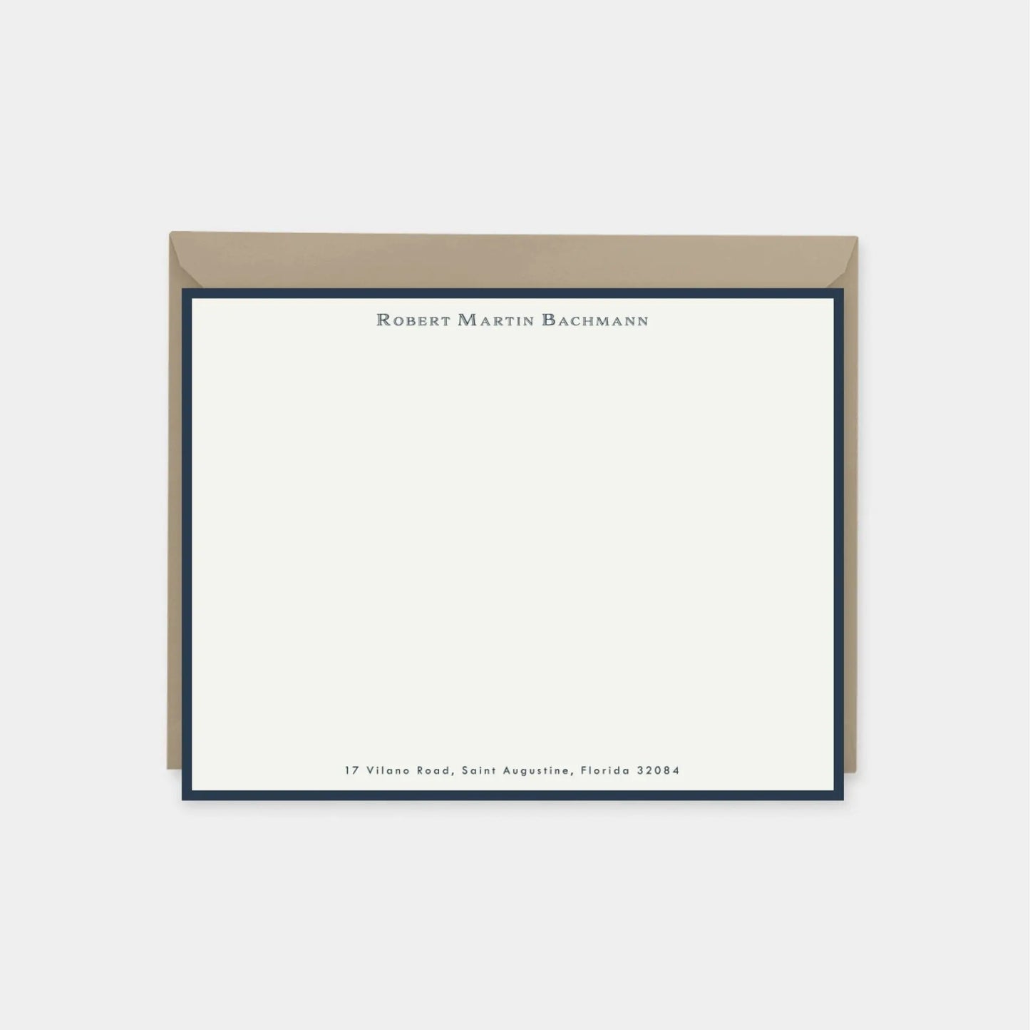 Peacock Blue Border Note Cards