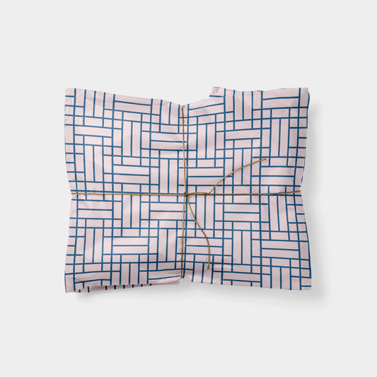 Pink and Blue Chinese Lattice Gift Wrap