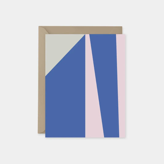 Pink & Blue Color Block Card