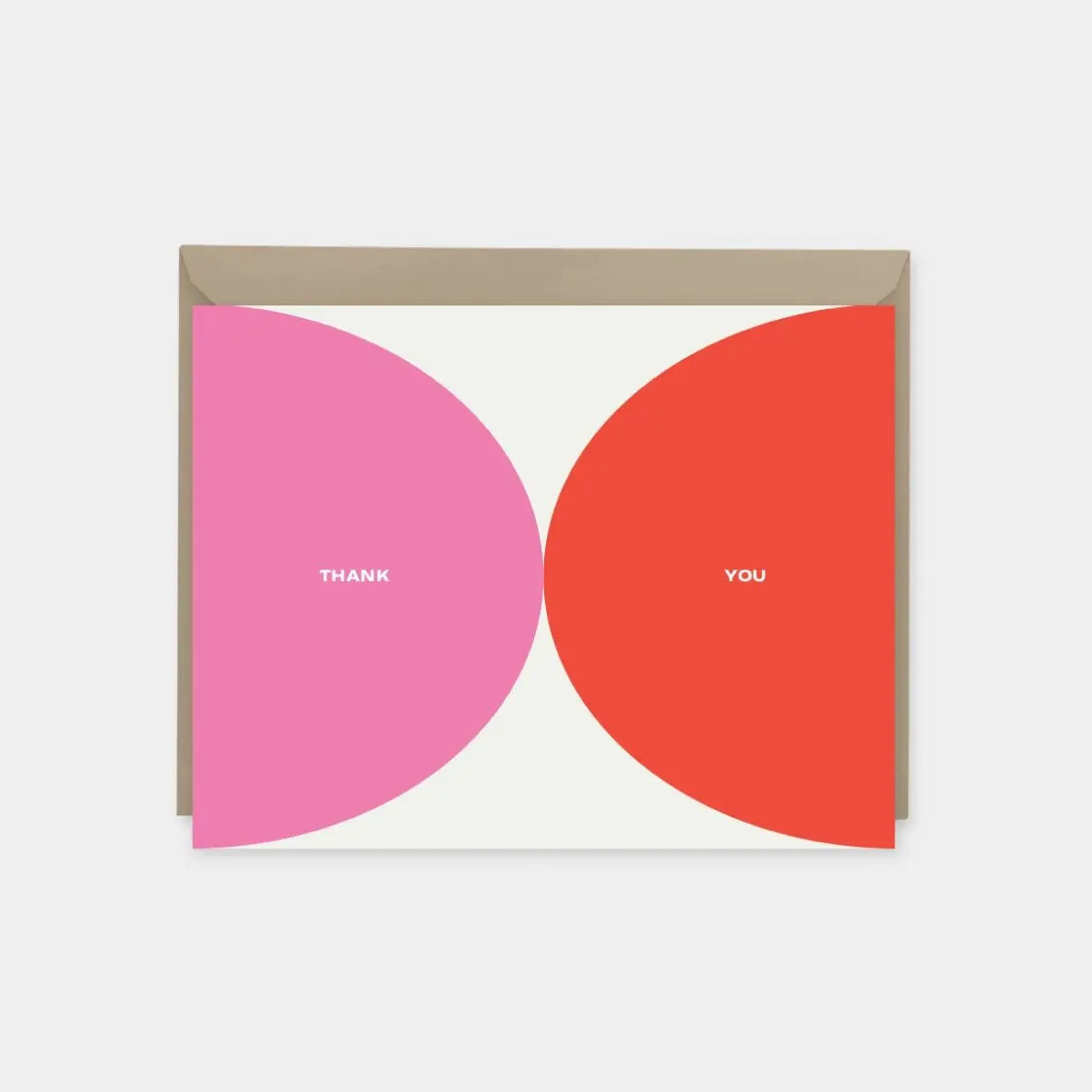 Pink & Red Geo Thank You Card