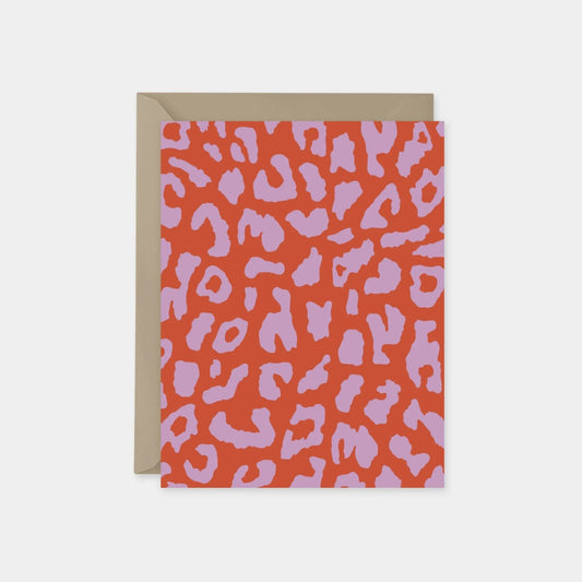Pink & Red Leopard Print Card