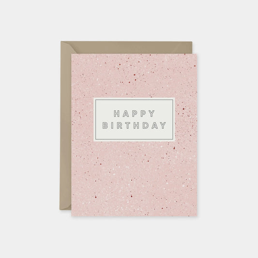 Pink Speckle Birthday Card