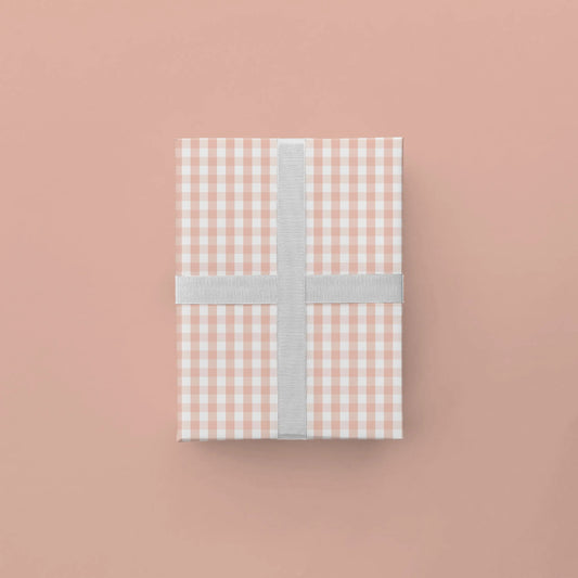 Pink Vintage Gingham Gift Wrap