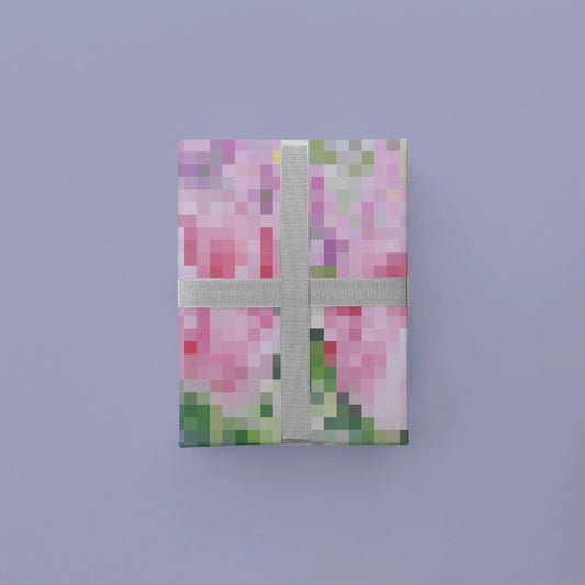 Pixelated Floral Gift Wrap
