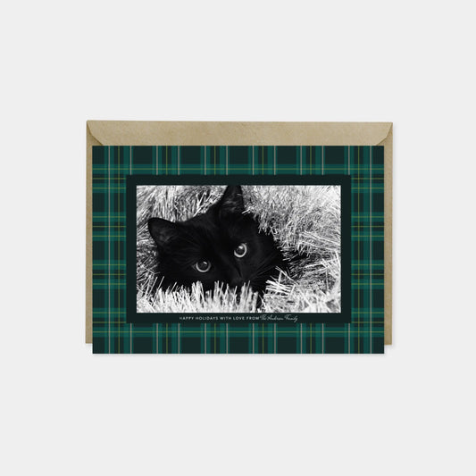Plaid Holiday Photo Card, Tartan Photo
