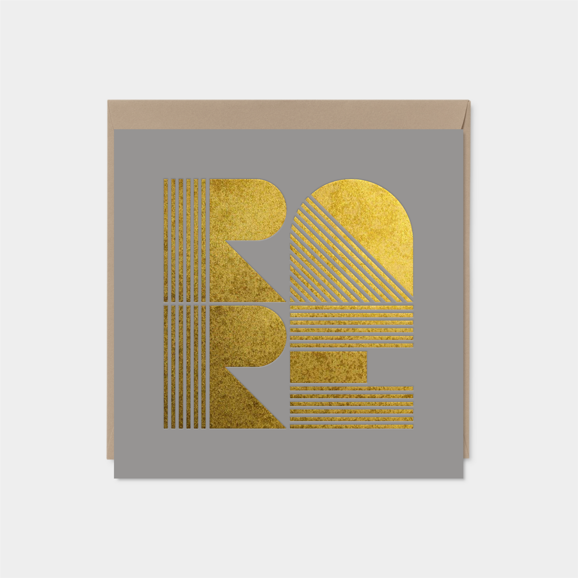'RARE' Gray Gold Foil Card