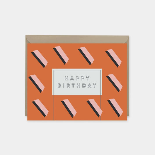Red Art Deco Birthday Card