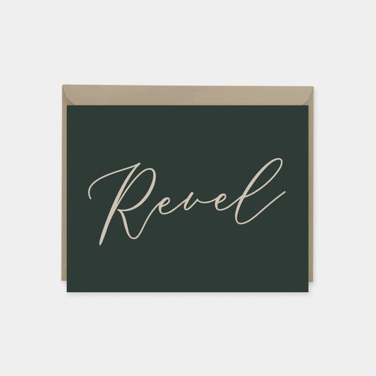 "Revel" Script Dark Invitation Card
