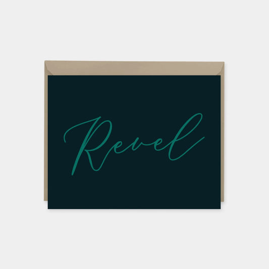 "Revel" Script Party Invitation Card