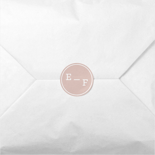 Pink Initials Monogram Round Sticker