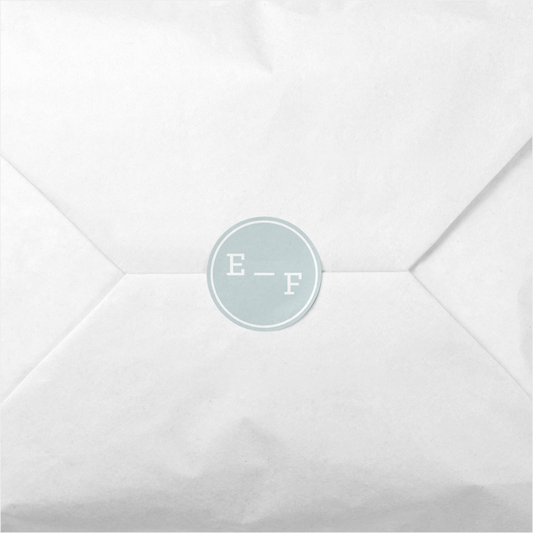 Blue Initials Monogram Round Sticker