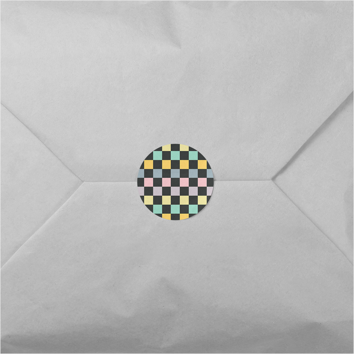 Checkerboard Round Sticker