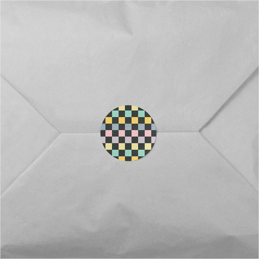 Checkerboard Round Sticker