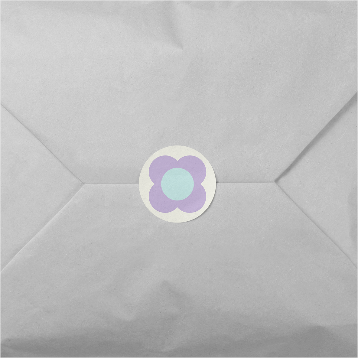 Geo Flower Round Sticker XII