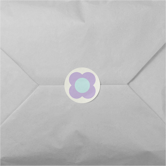Geo Flower Round Sticker XII