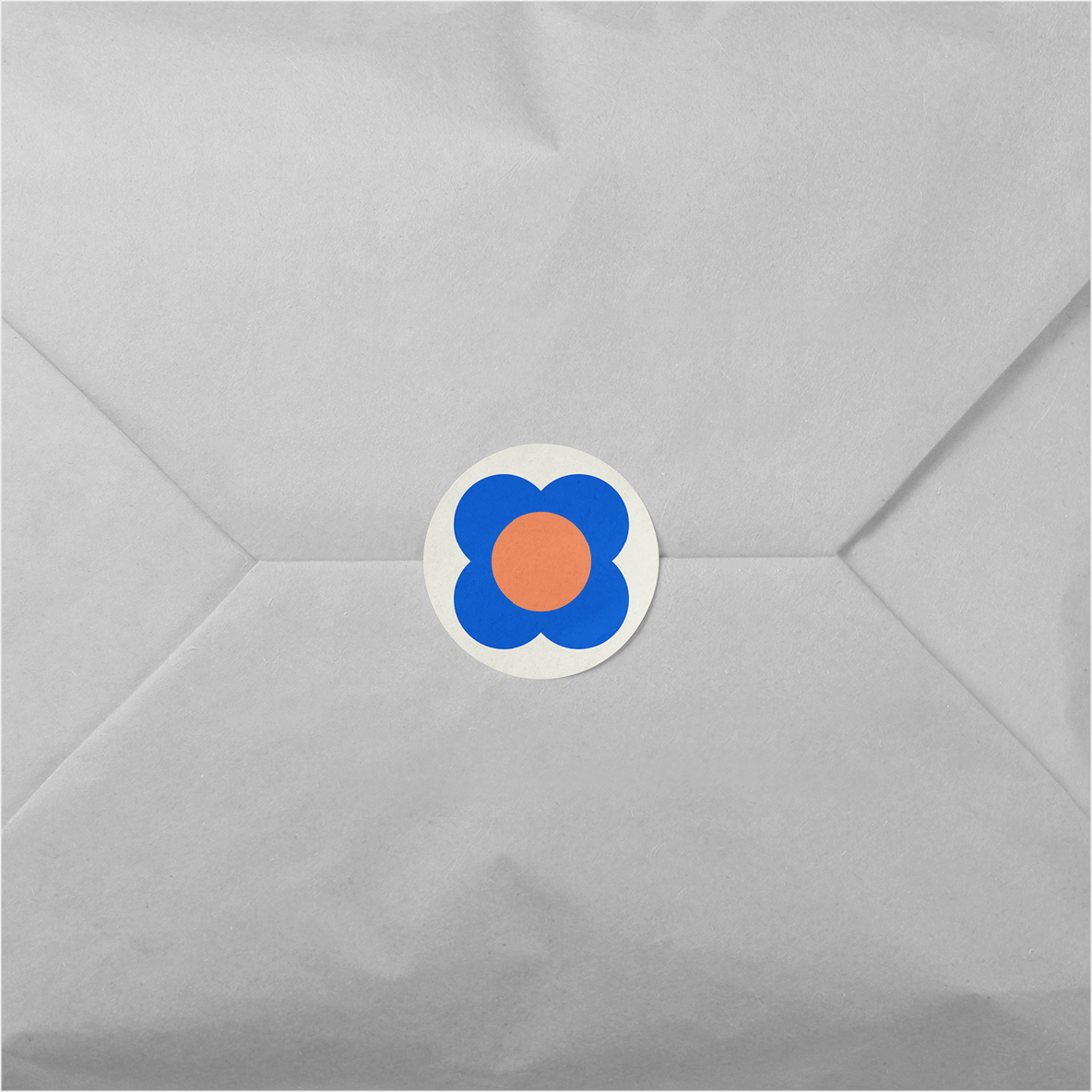 Geo Flower Round Sticker XIII