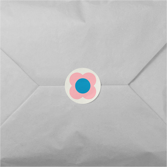 Geo Flower Round Sticker XV