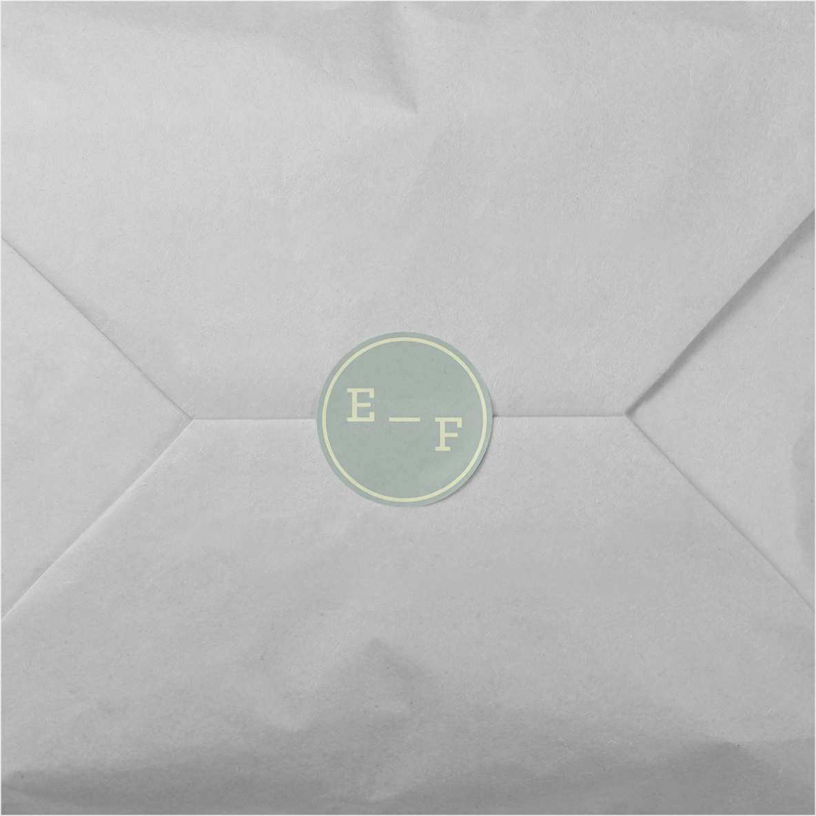 Initials Monogram Round Sticker