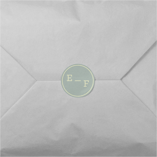 Initials Monogram Round Sticker