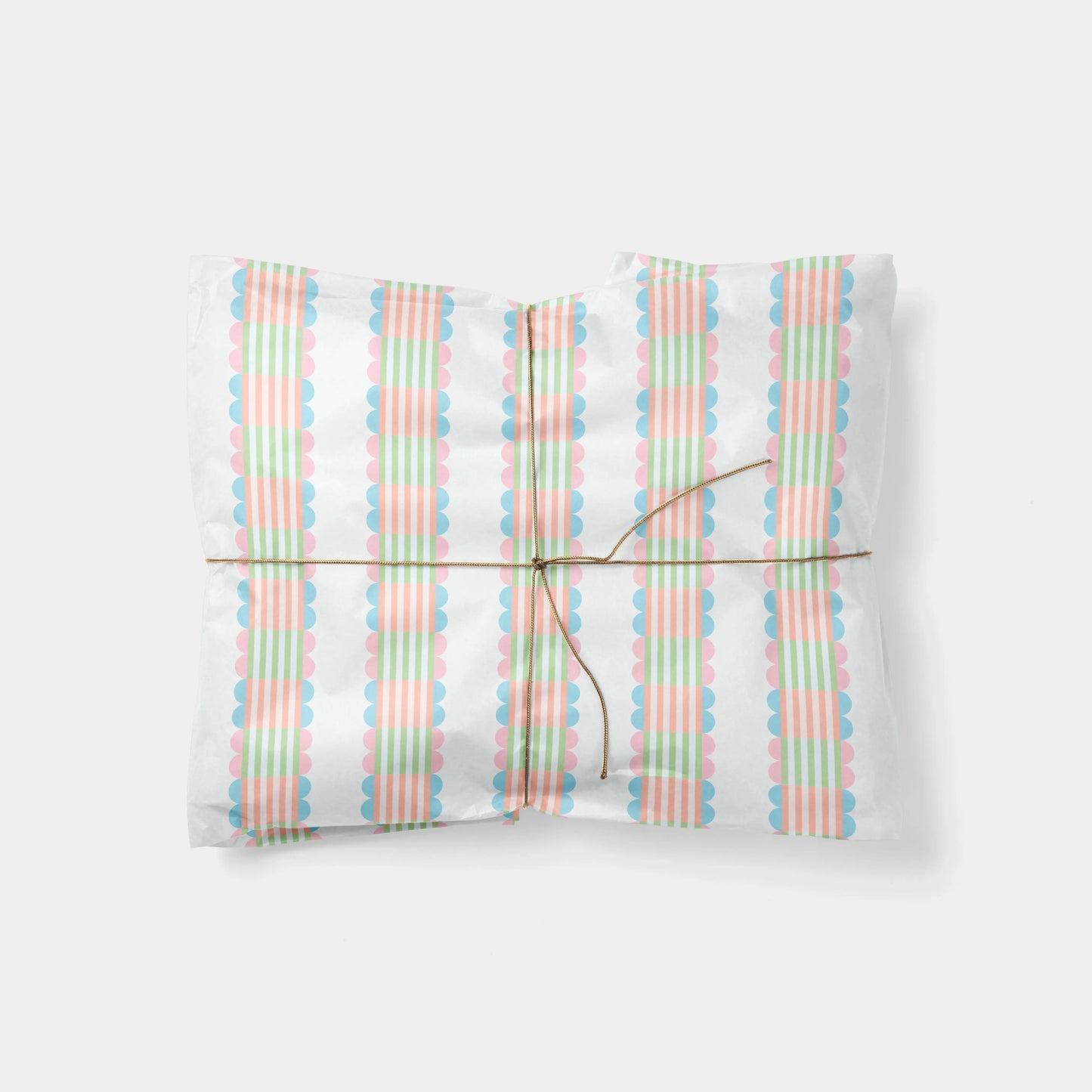 Scallop Multicolor Stripe Gift Wrap