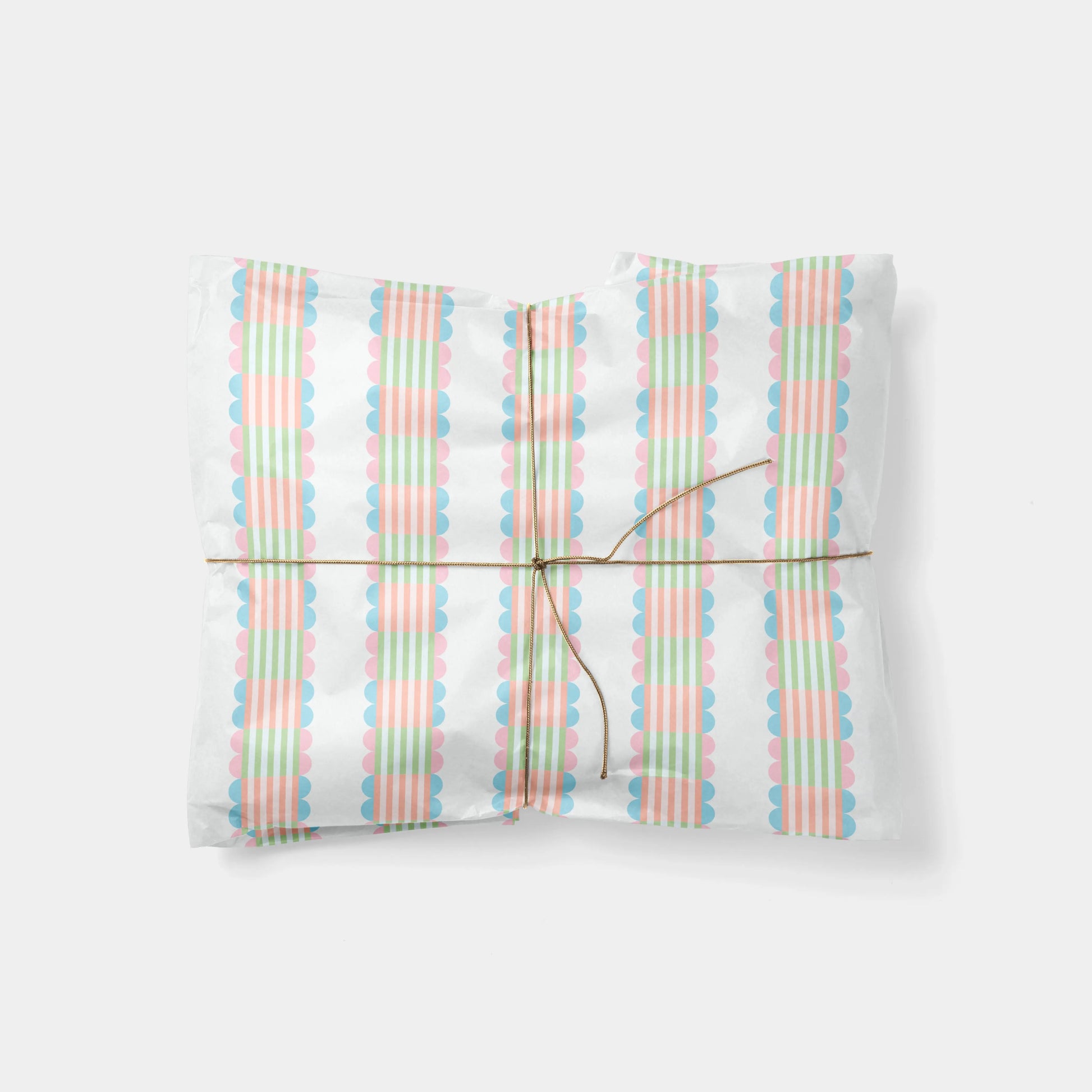 Scallop Multicolor Stripe Gift Wrap