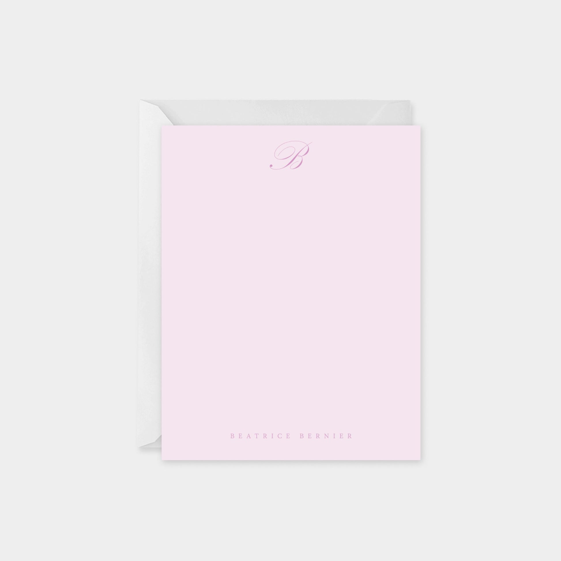 Script Monogram Note Card VI