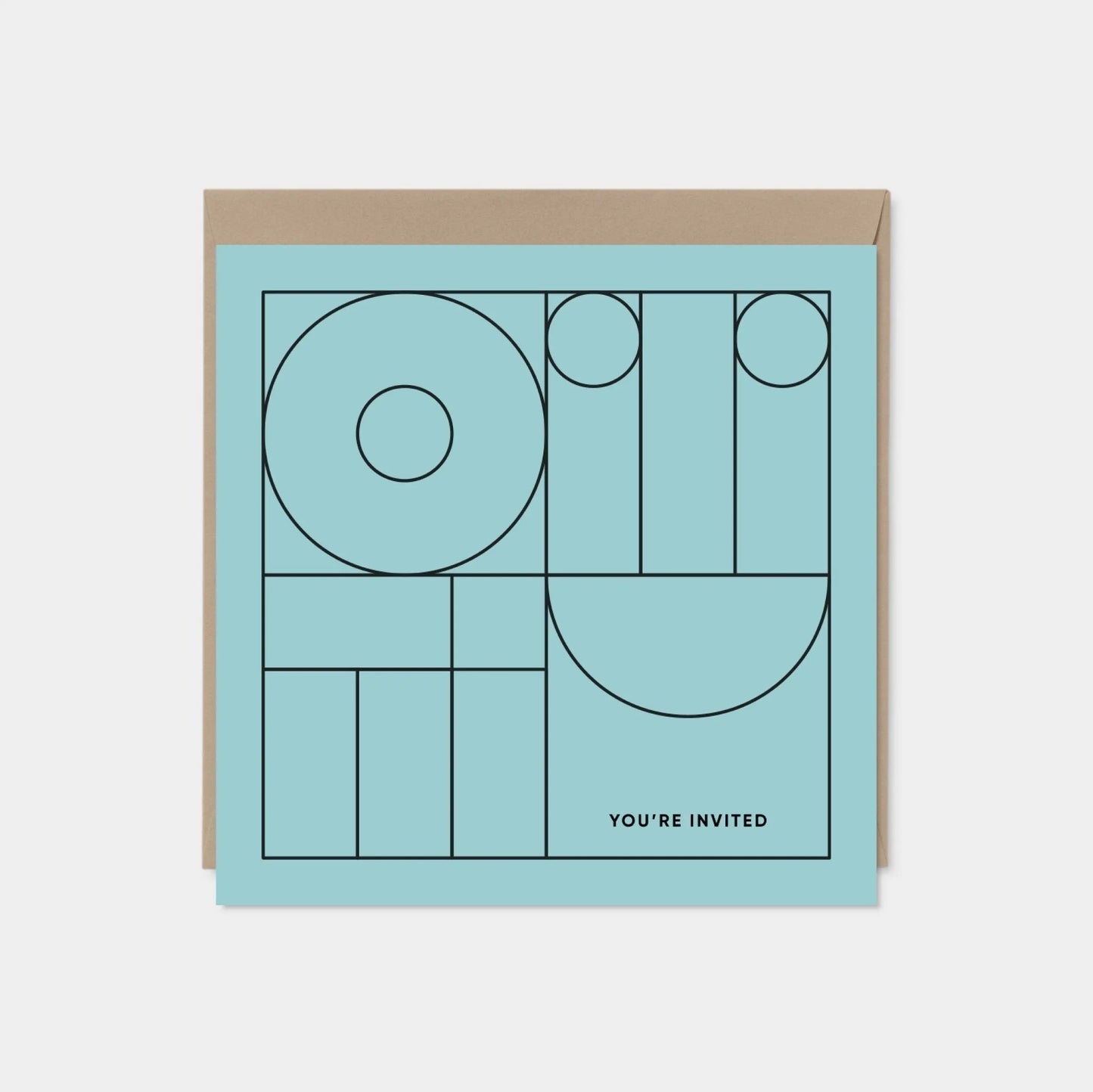 Square Geo Modern Line Art Invitation